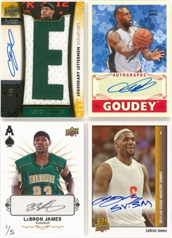 2014/15-2016/17 Upper Deck LeBron James Signed Card Collection (4 Different) Including Two (#1/5) Examples!